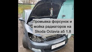 Skoda Octavia a5 1.8 промывка форсунок без снятия с двигателя и промывка радиаторов