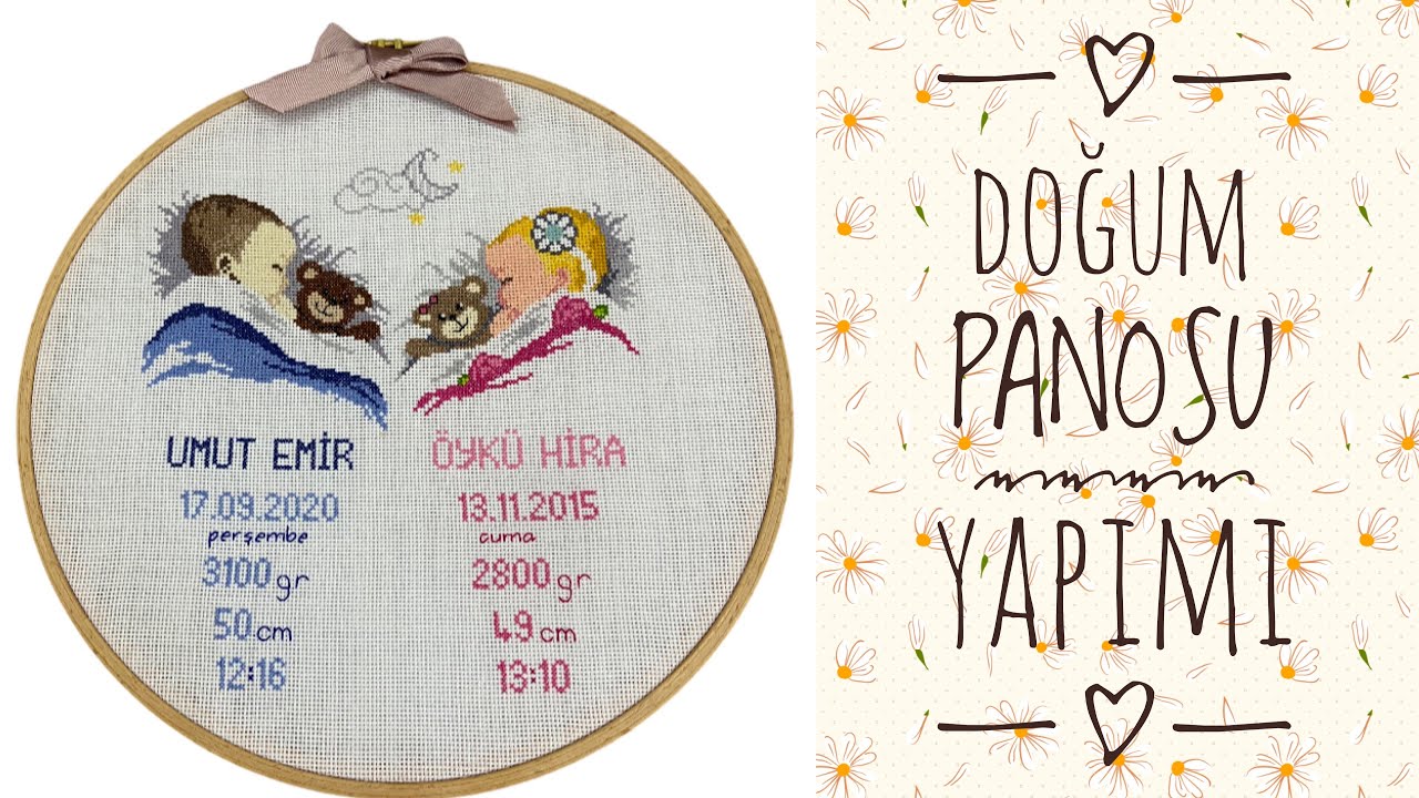 Kanaviçe Doğum Panosu / Planlama / Kasnak Arkası Kapatma 🌸