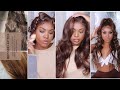 PIN CURLS +PERFECT MEDIUM BROWN HAIR COLOR FOR BROWN SKIN +MAKEUP  TRANSFORMATION ft.KLAIYI HAIR