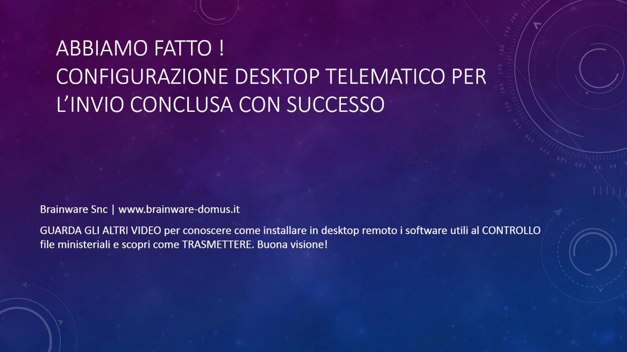 Configurazione desktop telematico per invio - DOMUS Programma gestione condomini