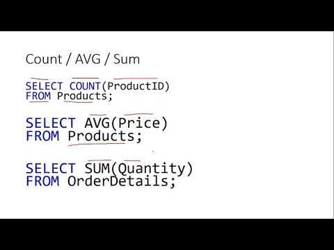 DBMS | SQL query to find SUM / COUNT / AVERAGE of attribute | SQL - YouTube