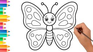 Details Can You Draw a CUTE BUTTERFLY Let's Try! Drawing and Coloring Page Guide