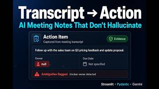 Transcript-to-Action Pipeline: An AI Extraction Tool Built to Avoid Hallucinated Action Items