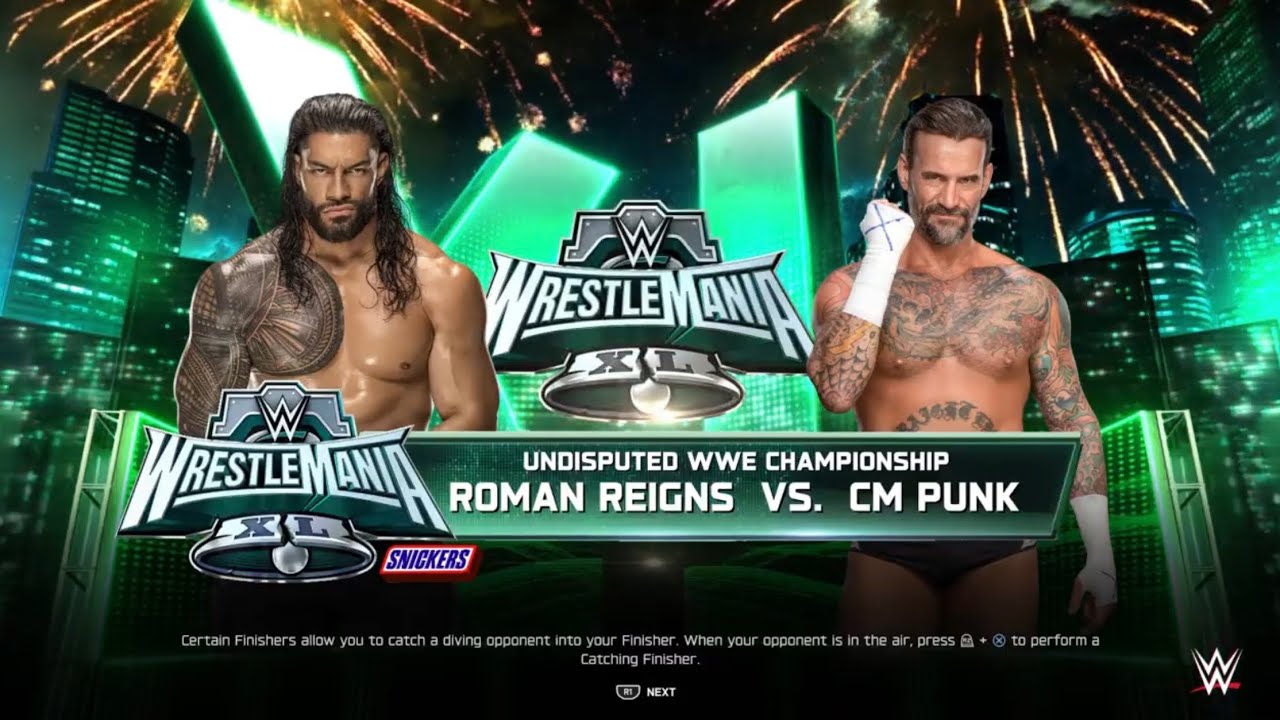 WWE 2K25 Roman Reigns vs CM Punk WWE CHAMPIONSHIP WRESTLEMANIA 42