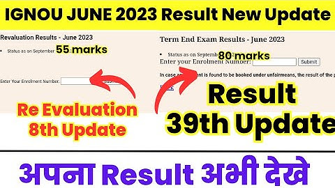 IGNOU June 2023 Revaluation Result 8th Update & Result 39th Update Published