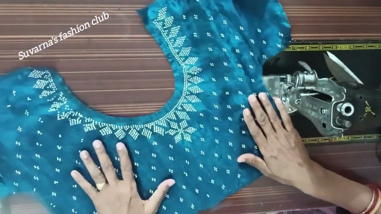 Deep neck convert by boat neck/blouse design 