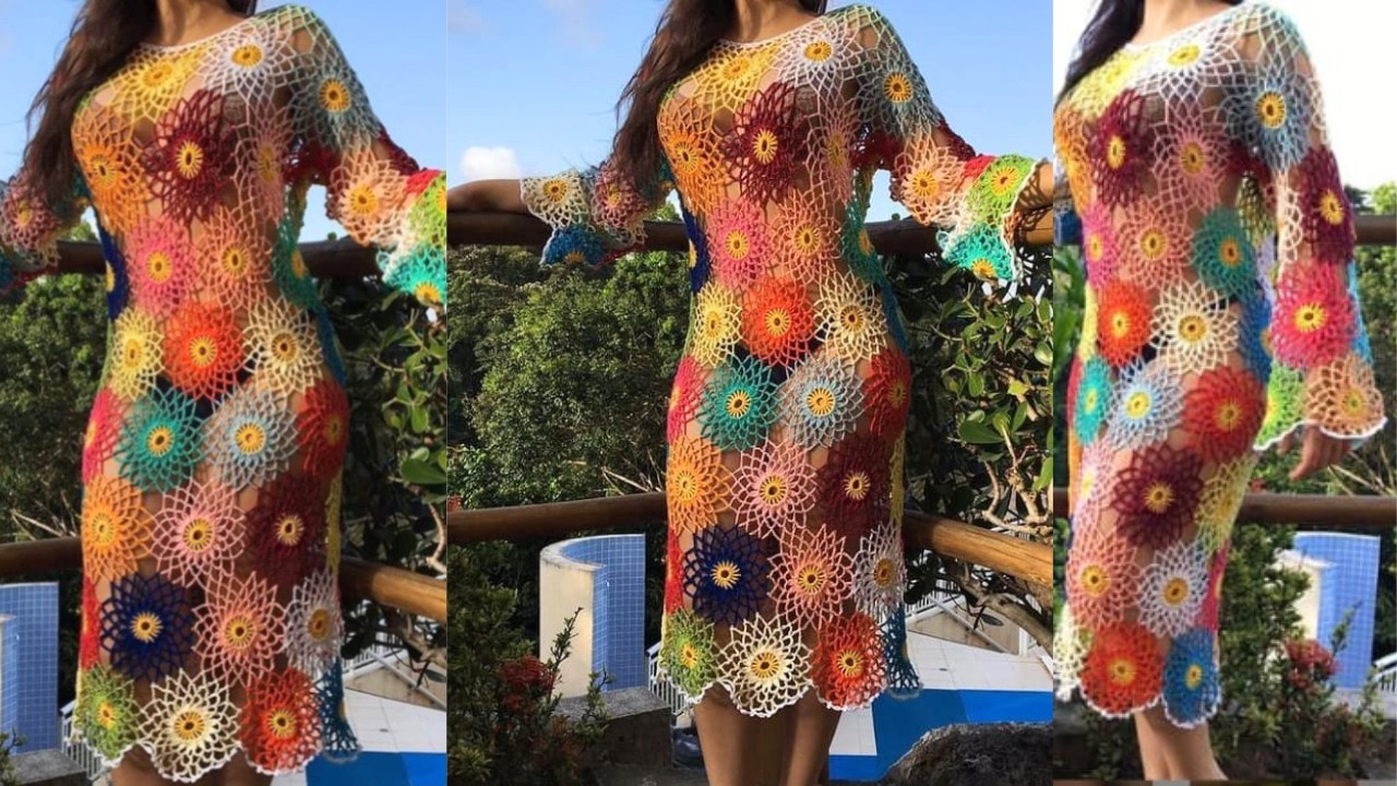 Mandala da saída de praia Isabel #croche #saidadepraia#biquinidecroche#blusadecroche
