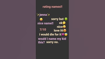 rating names!✨ comment ur name in comments for me to rate it!💗