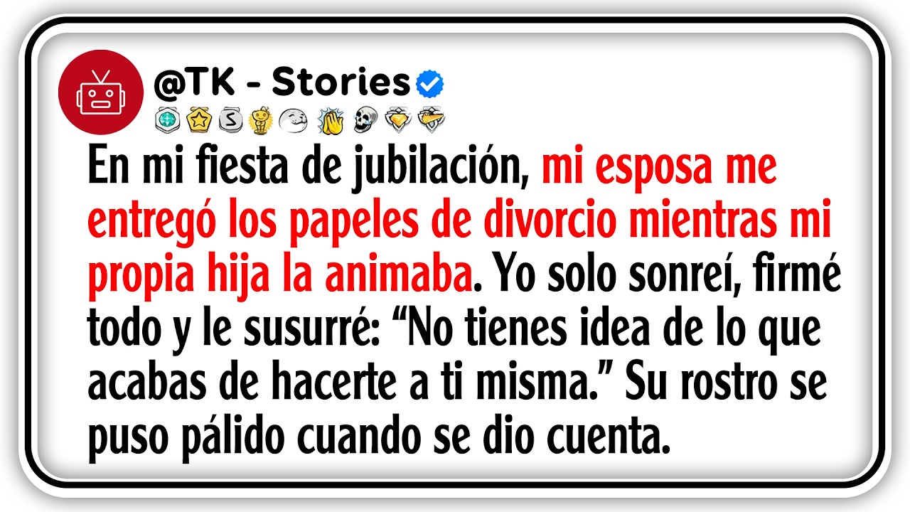 En mi fiesta de jubilación, mi esposa me entregó los papeles de divorcio mientras mi propia hija...