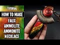 DIY Faux Ammolite Ammonite Necklace. Polymer Clay Jewelry Making. VIDEO Tutorial