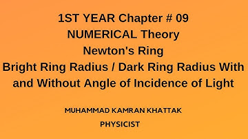 First Year Physics Chapter 09, NATURE OF LIGHT, Numerical theory of Newton