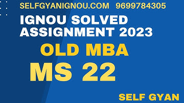 MS 22  solved assignment 2023 download mba ignou