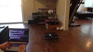 Parrot AR Drone flight using laptop