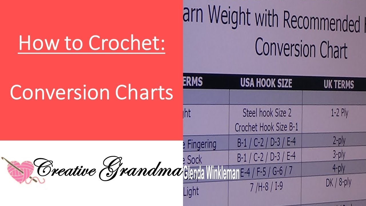 Crochet Yarn Weight Conversion Chart