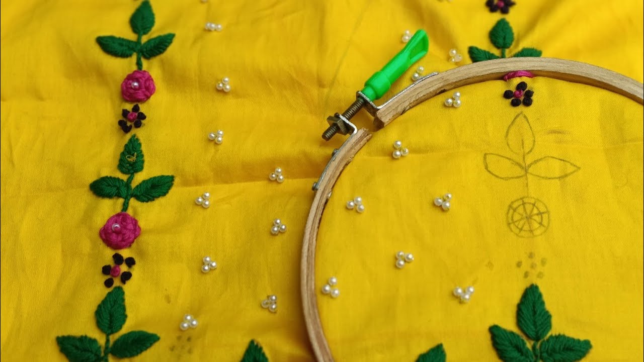 Very easy 🌷 neck embroidery design l