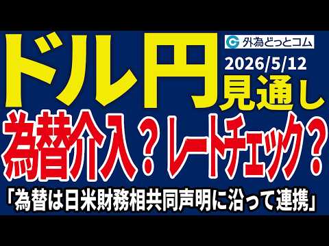 【ドル/円、今夜の見通し】為替介入？レートチェック？片山財務相「為替は日米財務相共同声明に沿ってしっかりと連携」＿2026/5/12 #外為ドキッ