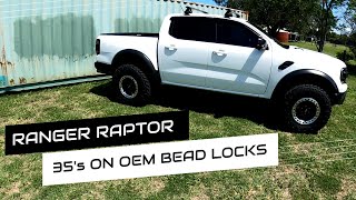 Ranger Raptor OEM Beadlock wheel install 35" Nitto Trail Grappler Mud Terrain Tyre next gen ecoboost