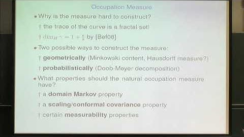 Tom Alberts | Boundary Measures and Natural Time Parameterization for SLE