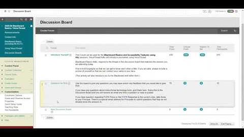 Blackboard - Create a New Discussion Board