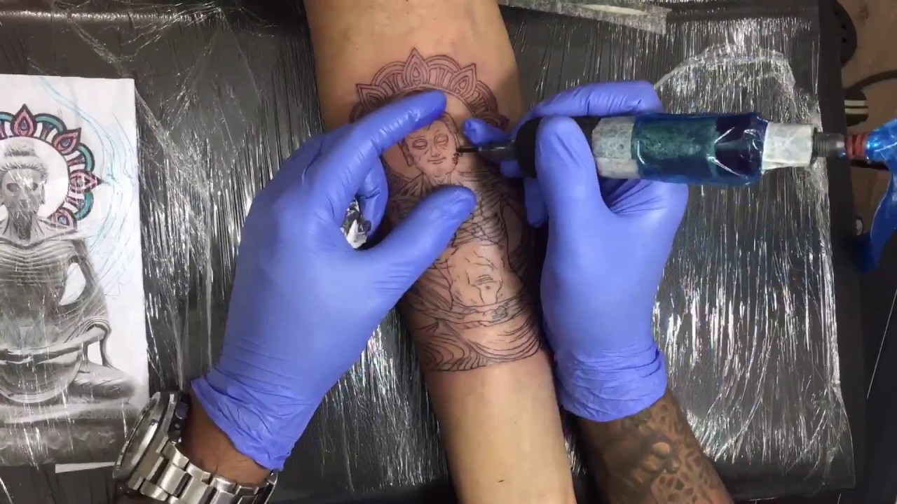 Tattoo timelapse - Suffering Buddha Tattoo  | Mahesh Chavan Tutorial