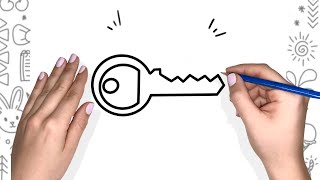 How to Draw A Key very easy Step By Step