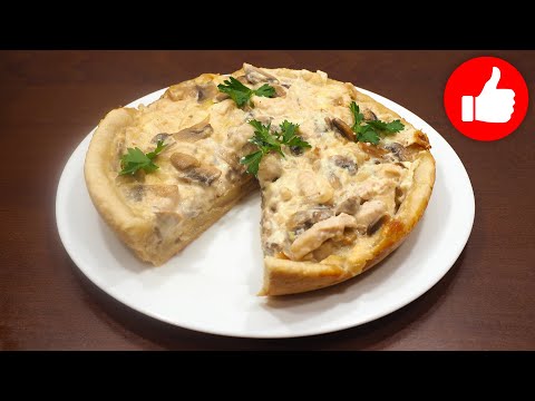 Видео рецепт Лоранский пирог с курицей и грибами в мультиварке