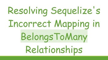 Resolving Sequelize