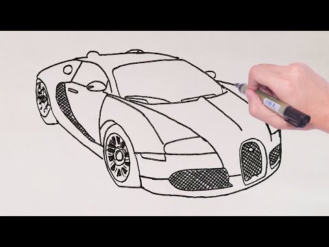 Bugatti Nasıl Çizilir? | How to Draw Bugatti Sports Luxury Car - Bugatti araba çizimi