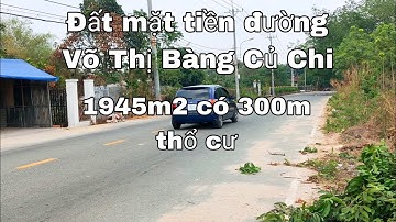 Nhà đất củ chi | giá rẻ | giới thiệu | Lô đất mặt tiền đường Võ Thị Bàng 1965m2 có 300m thổ cư