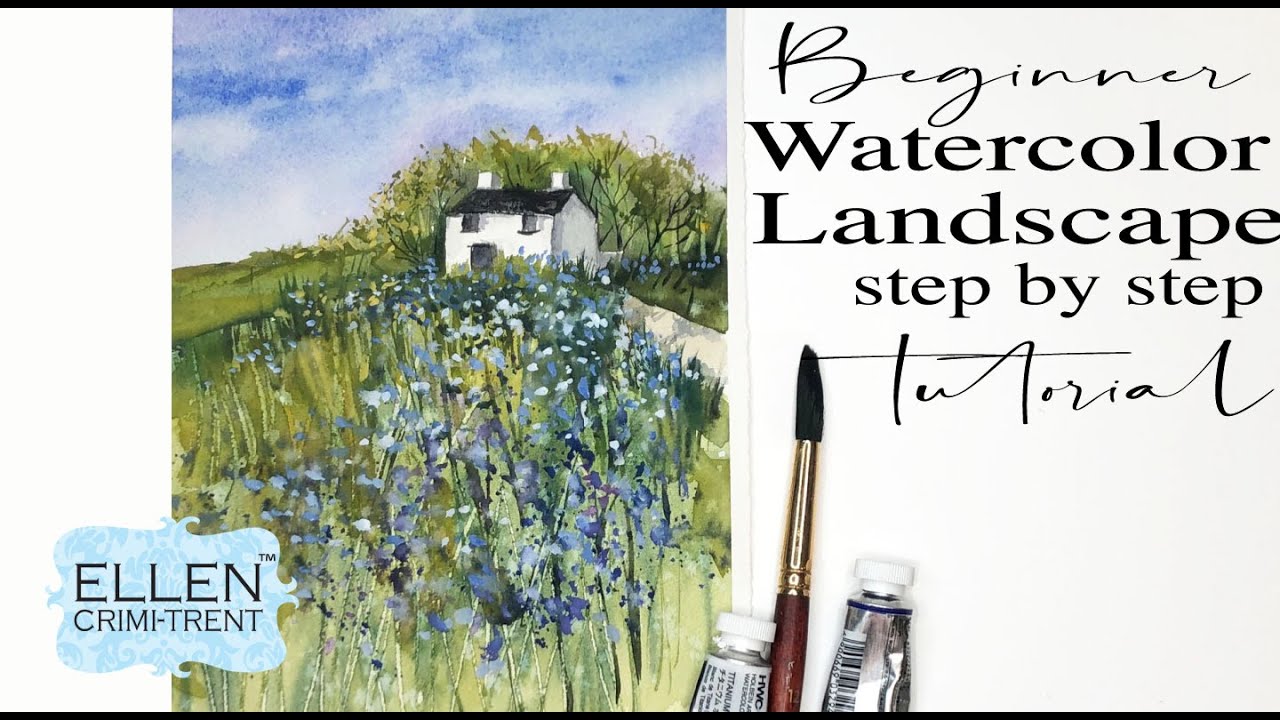 Watercolor Landscape for Beginners- step by step tutorial - YouTube