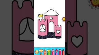 Princess Castle Coloring For Kids - How to color Princess Castle screenshot 3