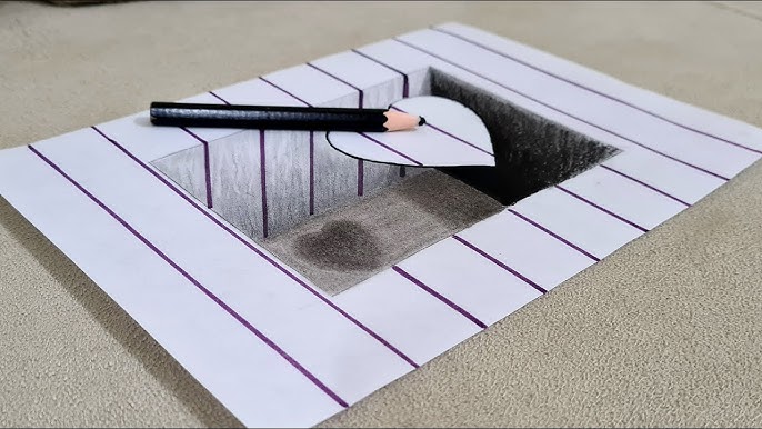 How to Draw a 3D Hole Heart Shape - Pencil Drawing Step by Step ...