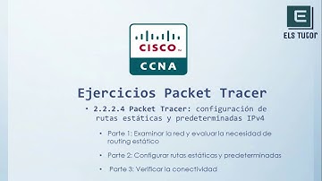 2.2.2.4 Packet Tracer: configuración de rutas estáticas y predeterminadas IPv4