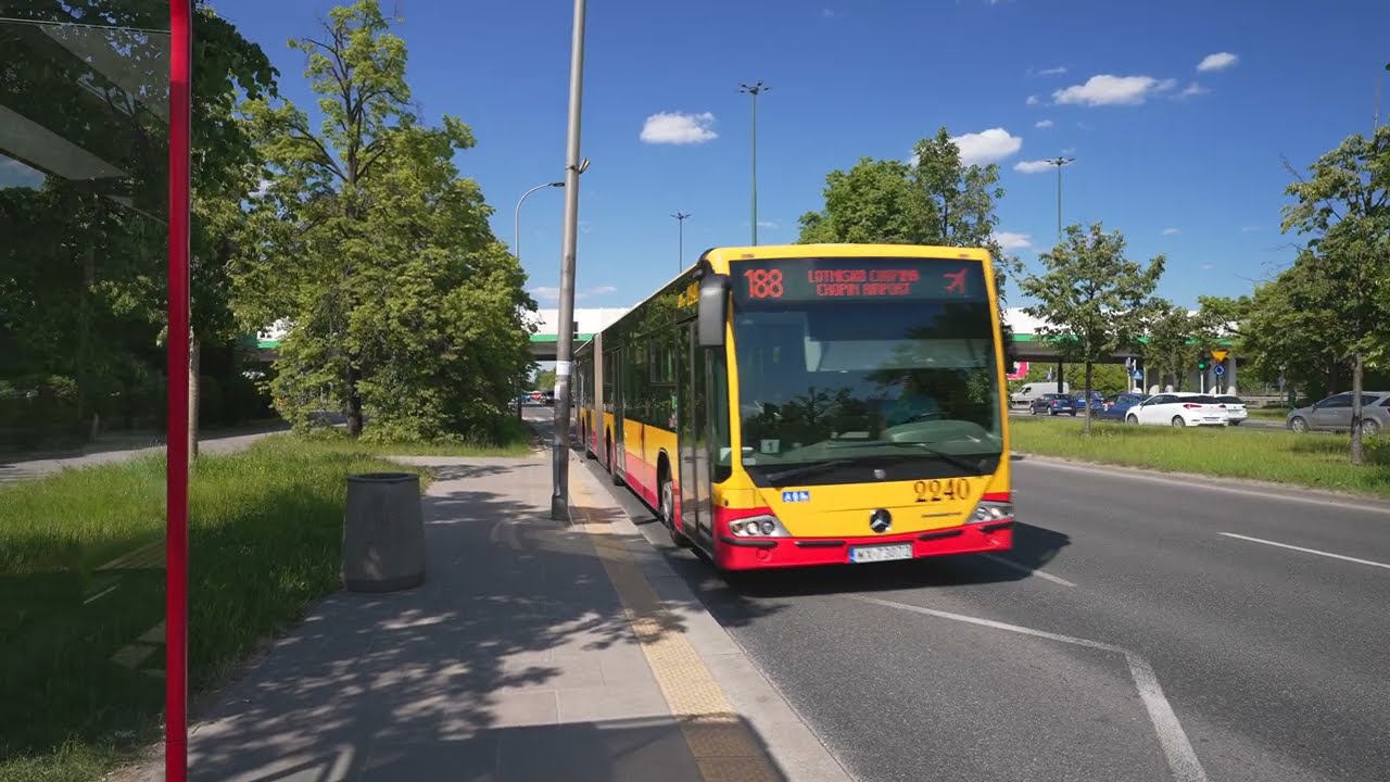 Poland, Warsaw, bus 188 ride from Sasanki to Chopin Airport