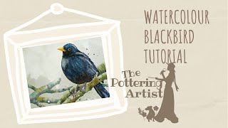 How To Paint Birds in Watercolor - Step by Step Blackbird Watercolor Painting Tutorial