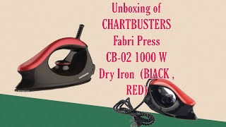 CHARTBUSTERS  Fabri Press CB-02 1000 W Dry Iron  (BlACK , RED)