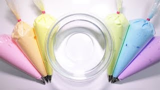 【ASMR】巨大クリアスライムにカラフルなシェービングフォームを混ぜてみた【音フェチ】