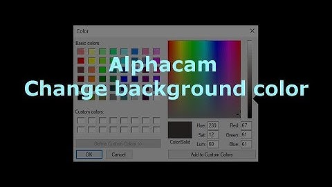 Alphacam - Change Background Color