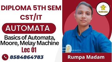 Diploma 5th Sem CST/IT | AUTOMATA- Basics & Moore Melay Mechine Lec 01| By Easy2Learning/Rumpa Madam