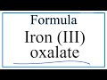 Iron 3 Oxalate and Ionic Compounds
