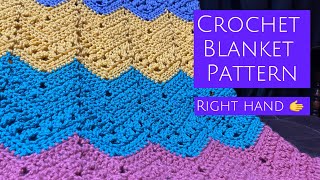 How to Crochet “The Stitch Medley Chevron Blanket” Easy! (Right Hand Crochet)