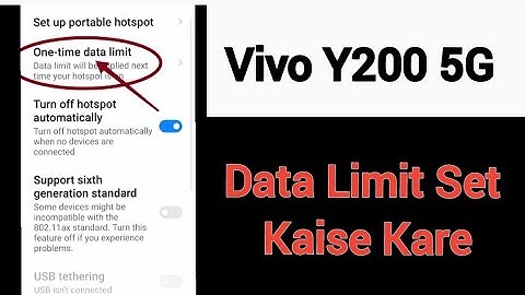 Vivo Y200 5G me data Limit set kaise kare, data usage limit kaise lagaen