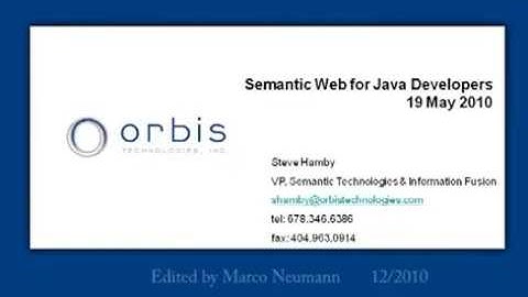 Semantic Web for Java Developers  by Steve Hamby