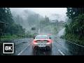 Rainy Drive Through Rural Japan 🌧️ Misty Mountains & Endless Tunnels / 8K 60fps HDR / Relaxing Piano