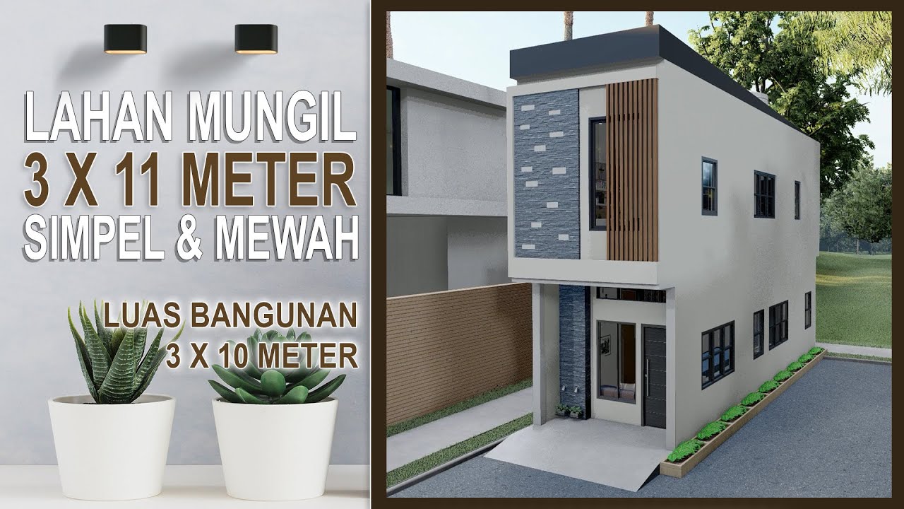 Desain Rumah 3x11 Meter Lahan Terbatas Terlihat LUAS | Tiny House 3x11 | Casa 3x11 M