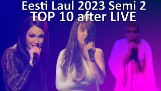 MY TOP 10 After Semi-Final 2 | EESTI LAUL 2023