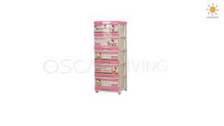 Lemari Plastik Napolly SFC2 5000 5 Susun Motif Hello Kitty