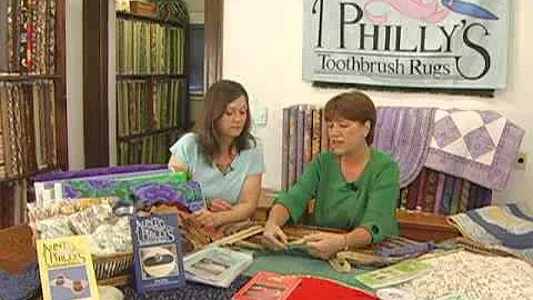 Phyllis demonstrates making a rug