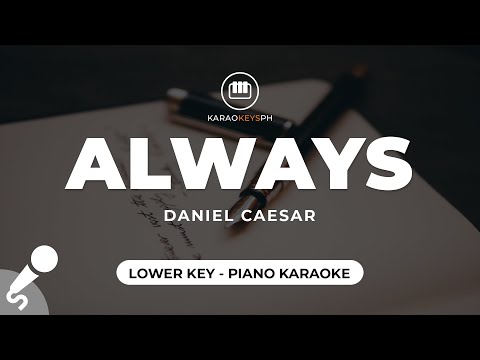 Always - Daniel Caesar (Lower Key - Piano Karaoke)