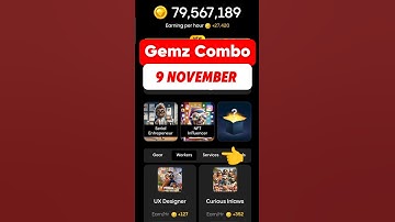 Gemz Daily Combo Today 9 November Daily Combo Today #gemz #combo #airdrop